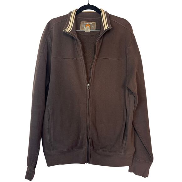 G.H. Bass & Co. Other - GH BASS Men's Medium Jacket Brown Full Zip Fleece Collar Striped Cotton Casual